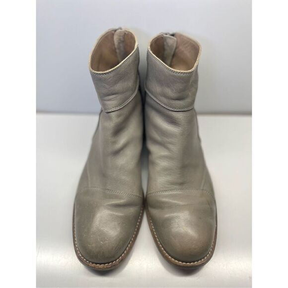 LD Tuttle quality leather Taupe Made in Italy ankle boots Size 38 US 8 - Picture 4 of 11